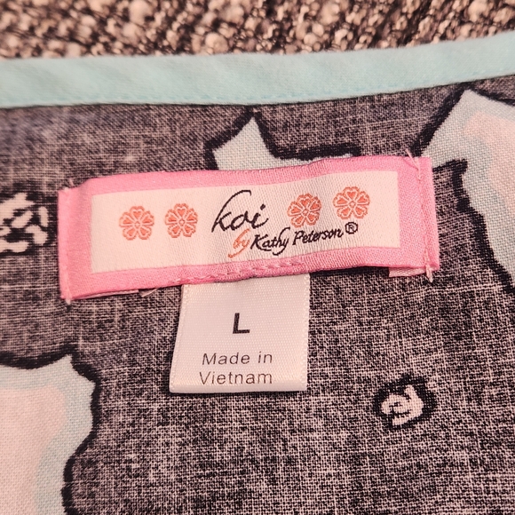 Koi Blue Black Belted Cotton Style 115PR Large - Picture 7 of 9